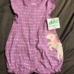 Carters unicorn baby girl romper 0-3 month NWT